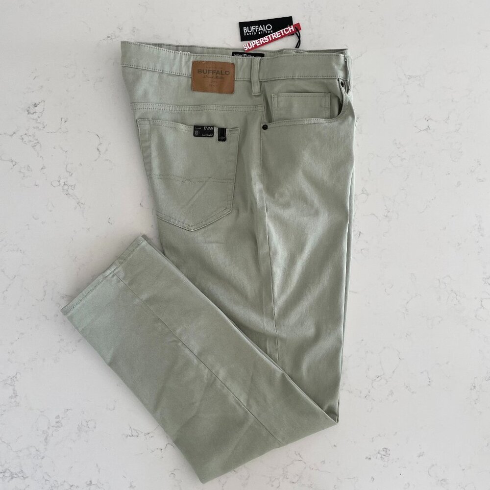 Buffalo David Bitton 1972 Evan Superstretch Slim Straight Leg Jeans Green 38x32